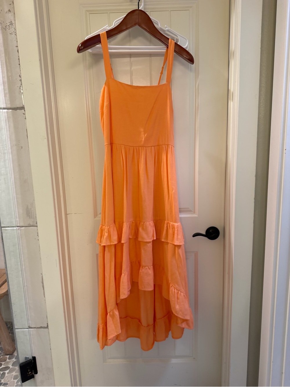 Trixxie Orange Ruffle Tiered Sundress. Size large excellent condition.